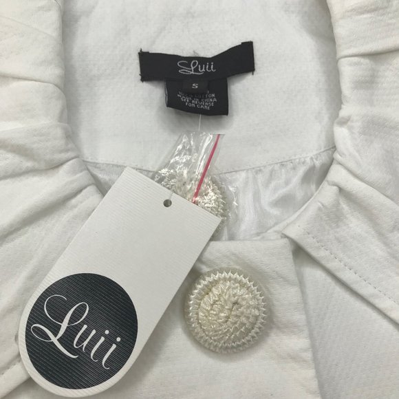 Luii Women's Jacket Small White Black Floral Accents New With Tags - Picture 3 of 16